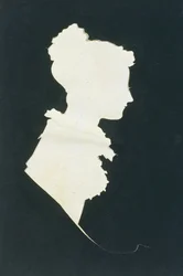 Silueta de Sarah Faraday (1800-79) del álbum de recortes de Michael Faraday, 1821